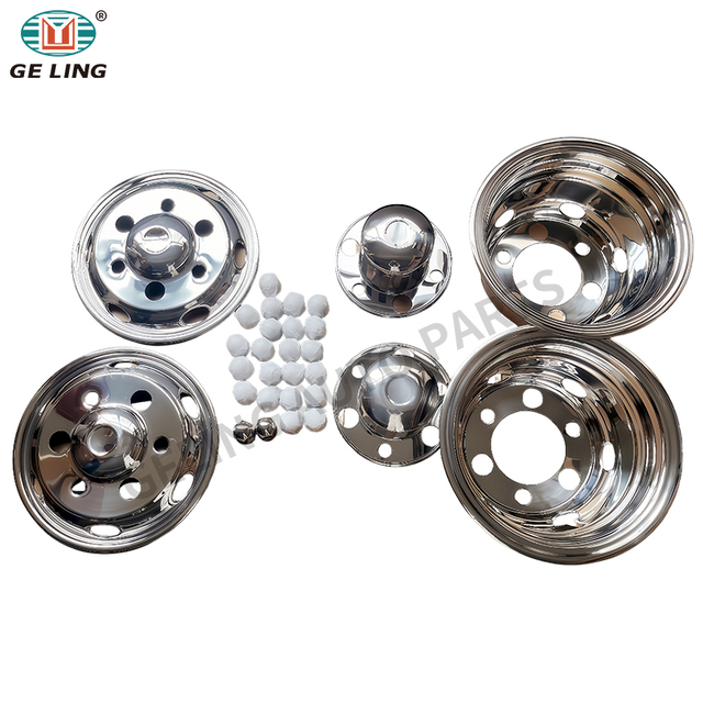 รถบรรทุก Universal 17.5 ''6 หลุมสแตนเลสดุมล้อ Trim COVER