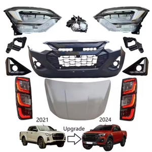 Actualizaci&oacute;n de accesorios de estiramiento facial, Kit de carrocer&iacute;a de parachoques, rejilla de luz trasera de faro para Isuzu Dmax 2021 a 2024